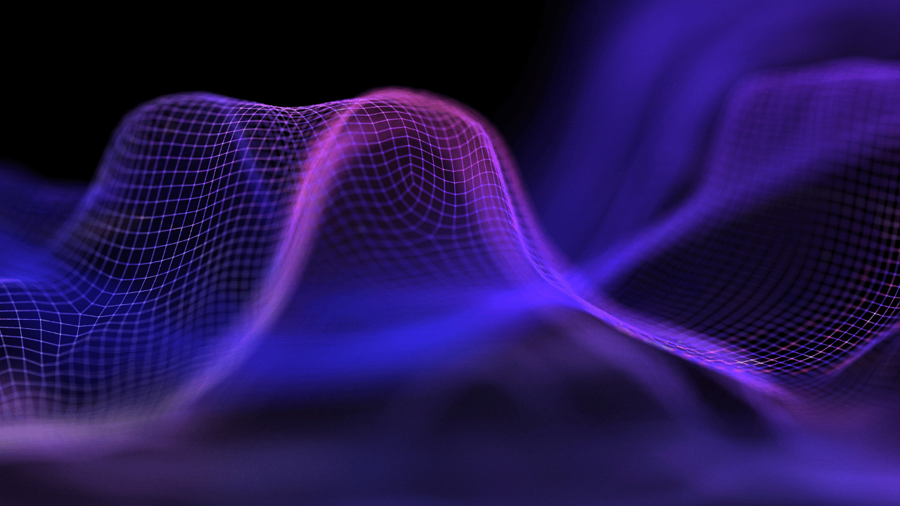 A sound wave travelling through the air
