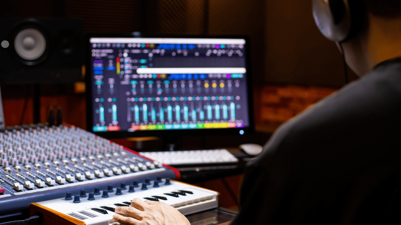Electronic music producer recording MIDI into a DAW